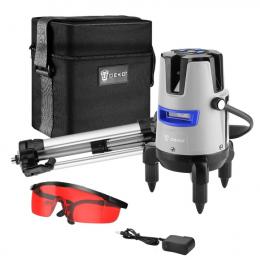 Уровень лазерный самовыравнивающийся DEKO LL57 PRO SET 2 со штативом 1 м (5 линий, красный луч) 065-0104