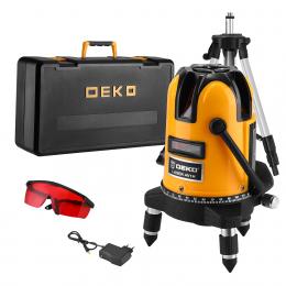 Уровень лазерный самовыравнивающийся в кейсе DEKO LL57 PRO SET 2 PREMIUM со штативом 1 м (5 линий, красный луч) 065-0104-1