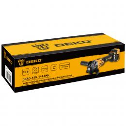 Углошлифовальная машина бесщеточная DEKO DKAG-125, 20В, 1*4.0Ач 083-1063