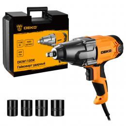 Гайковерт сетевой ударный с головками DEKO DKIW1100W, 1100 Вт, 1/2", 2 режима 081-1206